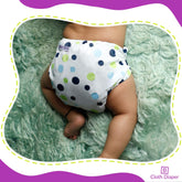 Reusable Baby Cloth Diaper with Adjustable Snap Buttons and Insert (1 Diaper & 2 Pcs Insert)